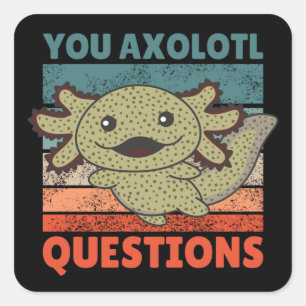 Axolotl Lovers Sweet Animals Kids Axolotl Square S Square Sticker