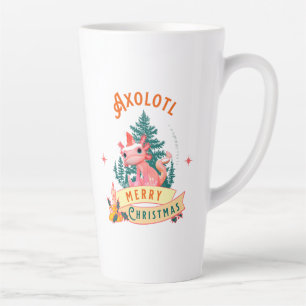 Axolotl Merry Christmas Cute Santa Hat Latte Mug