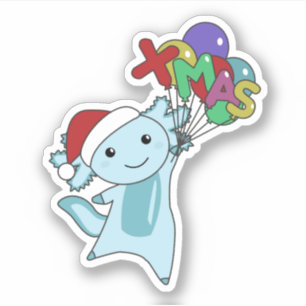 Axolotl Merry Christmas Winter Animals Axolotl Sti