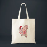 Axolotl Merry Christmas Winter Animals Axolotls Ad Tote Bag<br><div class="desc">The axolotl for Christmas with fairy lights. Funny animals with gifts and snow for the holidays. Also funny for Christmas in July. Axolotls are cute animals and perfect for Christmas.</div>