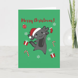 Axolotl Merry Christmas Winter Animals Axolotls Card