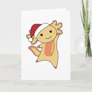 Axolotl Merry Christmas Winter Animals Axolotls Card