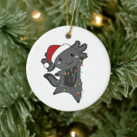Axolotl Merry Christmas Winter Animals Axolotls Ceramic Ornament<br><div class="desc">The axolotl for Christmas with fairy lights. Funny animals with gifts and snow for the holidays. Also funny for Christmas in July. Axolotls are cute animals and perfect for Christmas.</div>