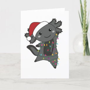 Axolotl Merry Christmas Winter Animals Axolotls Holiday Card