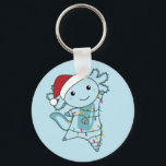 Axolotl Merry Christmas Winter Animals Axolotls Ke Keychain<br><div class="desc">The axolotl for Christmas with fairy lights. Funny animals with gifts and snow for the holidays. Also funny for Christmas in July. Axolotls are cute animals and perfect for Christmas.</div>