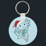 Axolotl Merry Christmas Winter Animals Axolotls Ke Keychain<br><div class="desc">The axolotl for Christmas with fairy lights. Funny animals with gifts and snow for the holidays. Also funny for Christmas in July. Axolotls are cute animals and perfect for Christmas.</div>