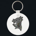 Axolotl Merry Christmas Winter Animals Axolotls Keychain<br><div class="desc">The axolotl for Christmas with fairy lights. Funny animals with gifts and snow for the holidays. Also funny for Christmas in July. Axolotls are cute animals and perfect for Christmas.</div>