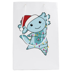 Axolotl Merry Christmas Winter Animals Axolotls Medium Gift Bag