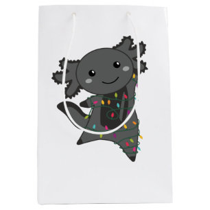 Axolotl Merry Christmas Winter Animals Axolotls Medium Gift Bag