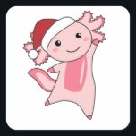 Axolotl Merry Christmas Winter Animals Axolotls Square Sticker<br><div class="desc">The axolotl for Christmas with fairy lights. Funny animals with gifts and snow for the holidays. Also funny for Christmas in July. Axolotls are cute animals and perfect for Christmas.</div>