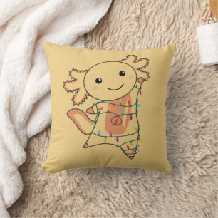 Axolotl Merry Christmas Winter Animals Axolotls Th Throw Pillow