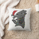 Axolotl Merry Christmas Winter Animals Axolotls Throw Pillow<br><div class="desc">The axolotl for Christmas with fairy lights. Funny animals with gifts and snow for the holidays. Also funny for Christmas in July. Axolotls are cute animals and perfect for Christmas.</div>