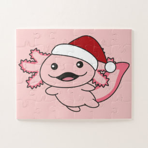 Axolotl Merry Christmas Winter Axolotl Jigsaw Puzz Jigsaw Puzzle