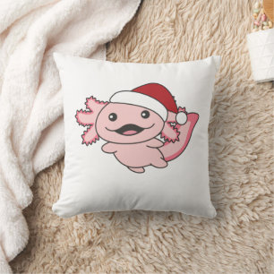 Axolotl Merry Christmas Winter Axolotl Throw Pillow