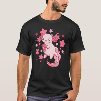 Axolotl Milk Tea Axolotl Drinking Boba Tea Pet Axo T-Shirt