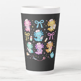 Axolotl Nurse Cute Kawaii Gift for Nurses Latte Mug