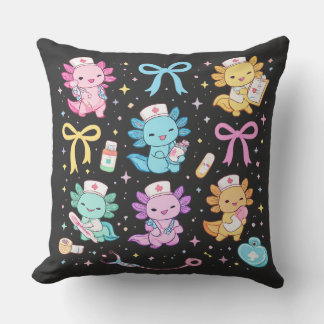 Axolotl Nurse Cute Kawaii Gift for Nurses Throw Pillow
