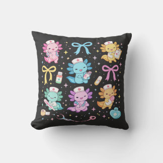 Axolotl Nurse Cute Kawaii Gift for Nurses Throw Pillow