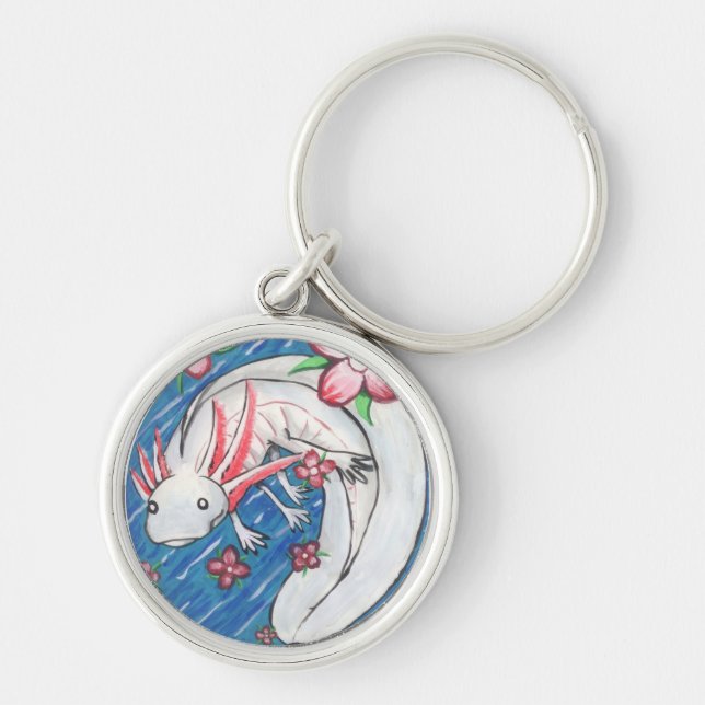 axolotl painting keychain (Front)