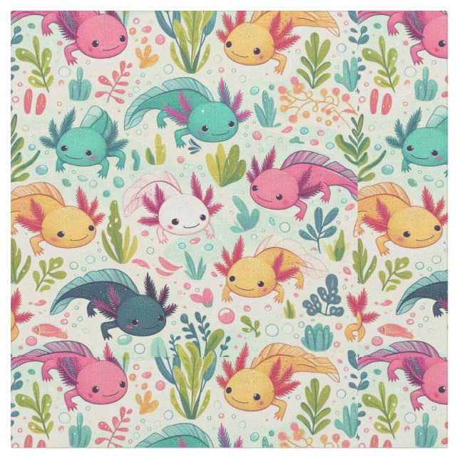 Axolotl Pattern Fabric (Close Up)