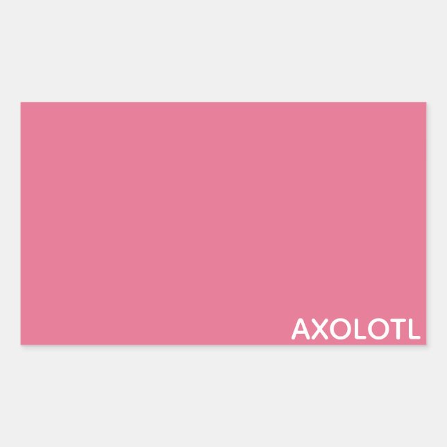 Axolotl pink color name sticker (Front)
