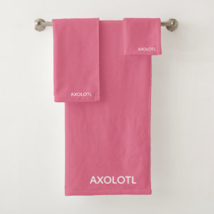 Axolotl pink colour name bath towel set