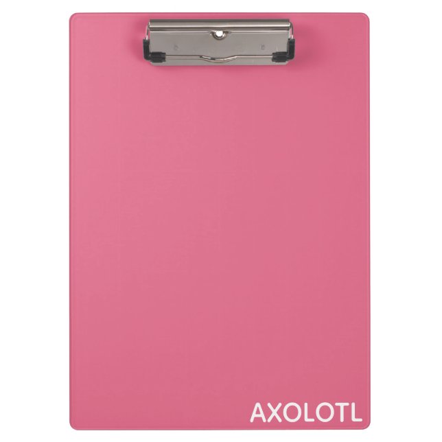 Axolotl pink colour name clipboard (Front)
