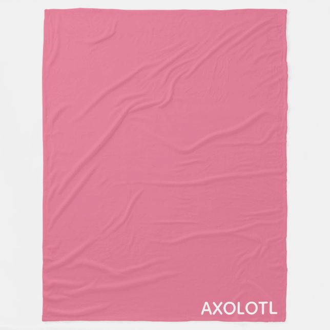 Axolotl pink colour name fleece blanket (Front)