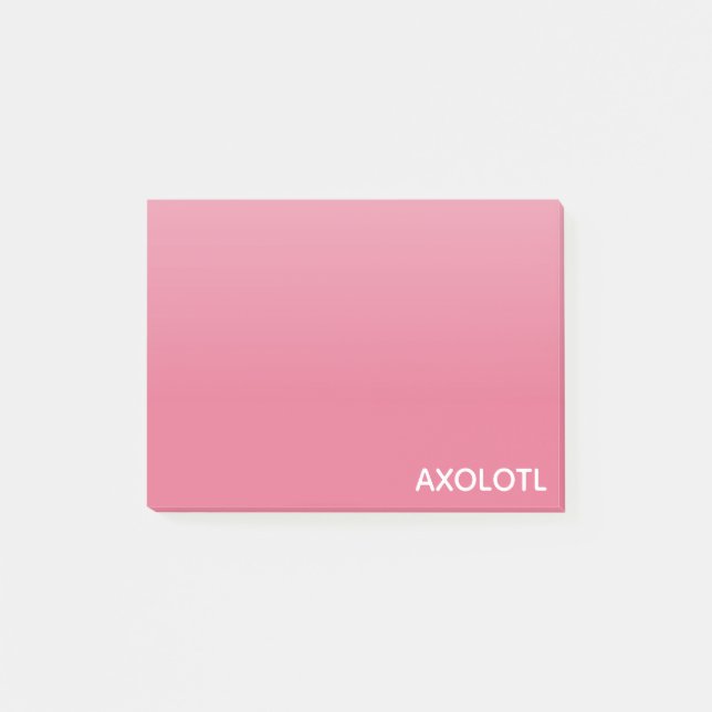 Axolotl pink colour name post-it notes (Front)