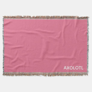 Axolotl pink colour name throw blanket