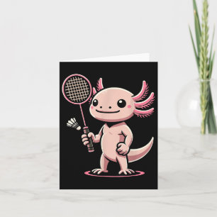 Axolotl Playing Badminton Player Shuttle Sport  Card