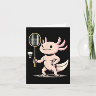 Axolotl Playing Badminton Player Shuttle Sport  Card