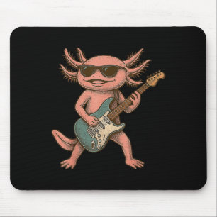 Axolotl Playing Guitar Rock And Roll Gift Men Wome Mouse Pad