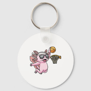 Axolotl Playing Sketll Player Sports Kids  Keychain