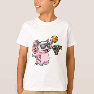 Axolotl Playing Sketll Player Sports Kids T-Shirt