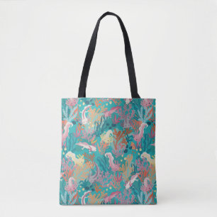 Axolotl Print Tote Bag