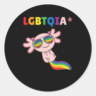 Axolotl - Rainbow Flag LGBT Pride Classic Round Sticker