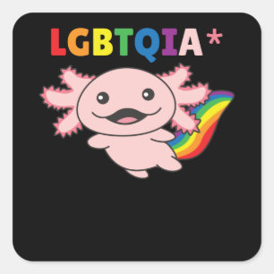 Axolotl - Rainbow Flag LGBT Pride Square Sticker