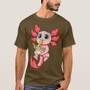 Axolotl Ramen Kawaii Japanese Anime Noodle Art  T-Shirt