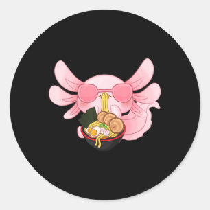Axolotl Ramen Kawaii Japanese Anime Noodle Gift Wo Classic Round Sticker