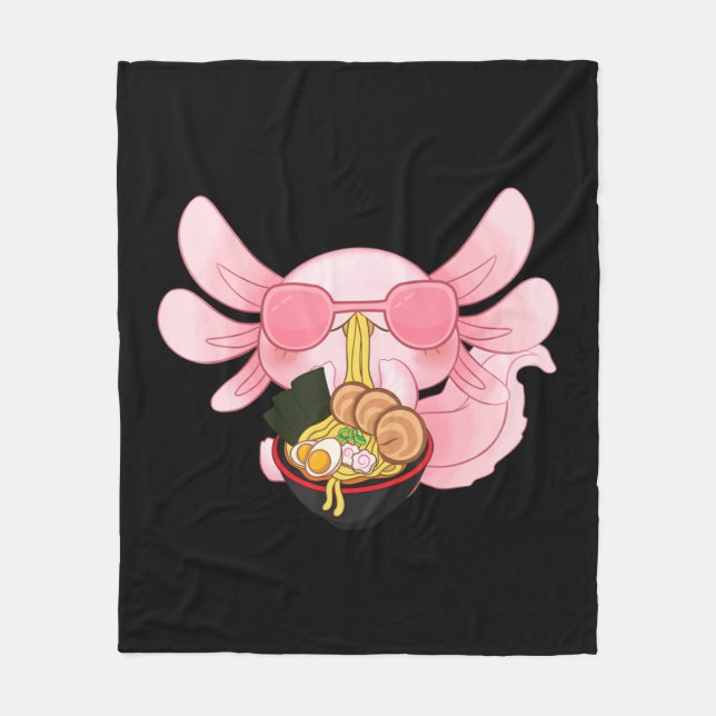 Axolotl Ramen Kawaii Japanese Anime Noodle Gift Wo Fleece Blanket (Front)