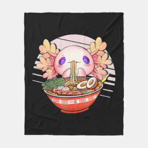 Axolotl Ramen Noodles Japanese Kawaii Anime Otaku Fleece Blanket