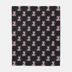 Axolotl Riding Blobfish Fleece Blanket