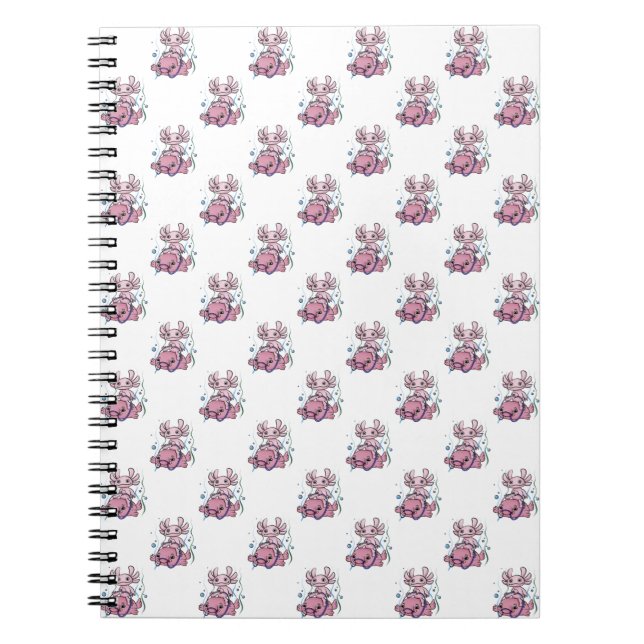 Axolotl Riding Blobfish Notebook (Front)