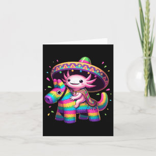 Axolotl Riding Pinata Cinco De Mayo Sombrero Ponch Card