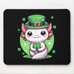 Axolotl Saint Patricks Day Boys Girls Axolotl St P Mouse Pad