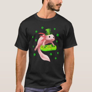 Axolotl Saint Patricks Day  White Axolotl Lizard G T-Shirt