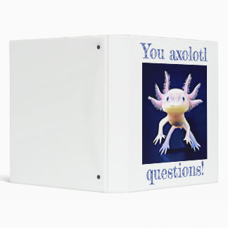 Axolotl Salamander Amphibian Three Ring Binder