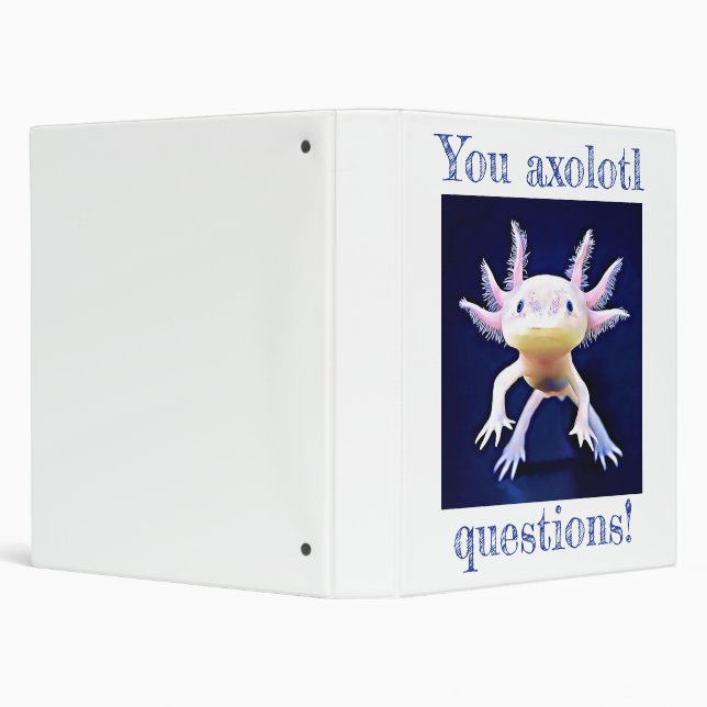 Axolotl Salamander Amphibian Three Ring Binder (Background)