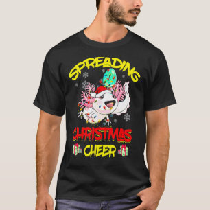 Axolotl Salamander Spreading Christmas Cheer Santa T-Shirt